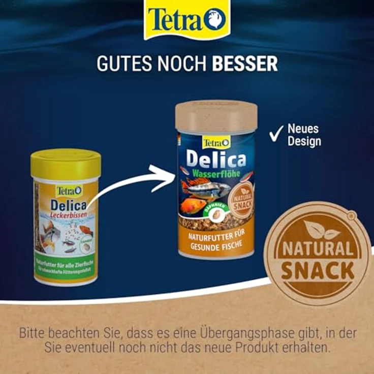 Tetra Delica Daphnia Naturfutter, 100% sonnengetrocknete Wasserflöhe, gesunde Snacks für Zierfische, 100 ml Dose – Bild 2