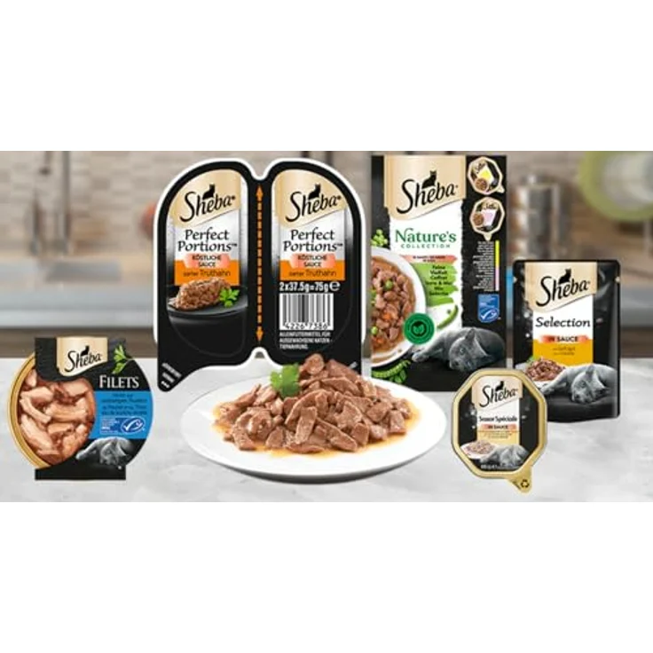 Sheba Multipack Selection in Sauce, Katzen-Nassfutter mit Huhn und Truthahn, 12 x 85g – Bild 5