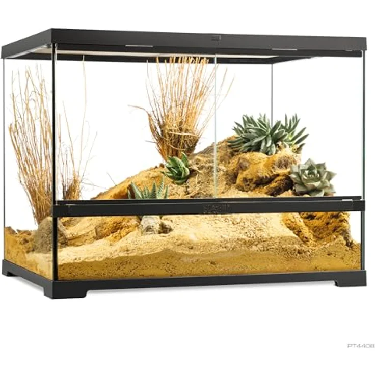 Exo Terra Pro Glasterrarium, Terrarium für Reptilien, 60 x 45 x 45 cm, mit verschließbarer Fronttür und hochwertiger Edelstahl-Netzgitterabdeckung – Bild 2