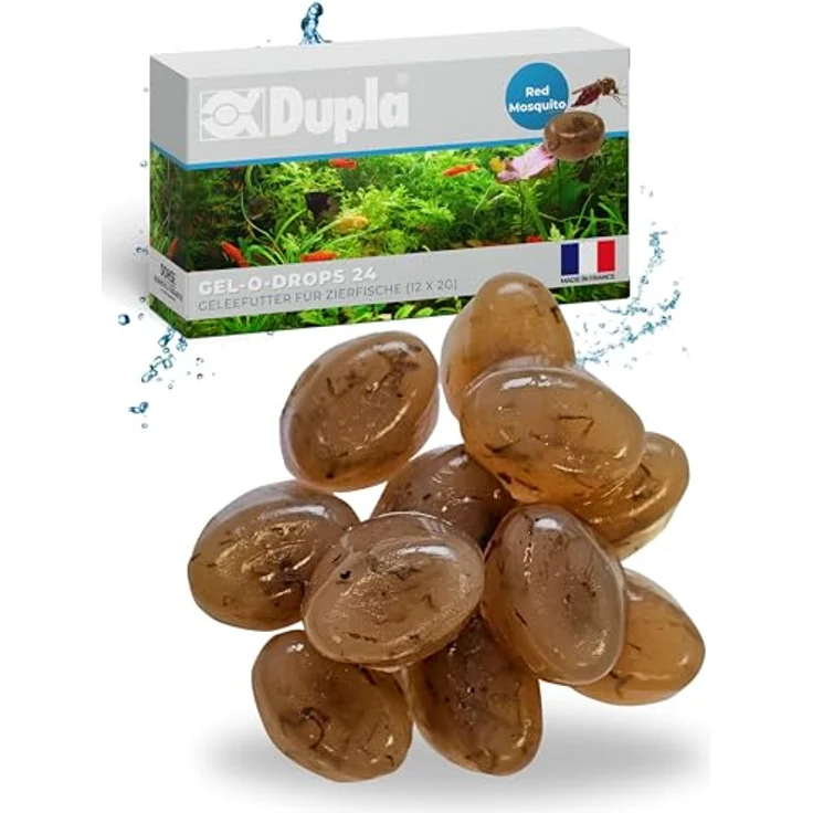 Dupla Gel-O-Drops Red Mosquito I 12 x 2 g I Nährstoffreiches Geleefischfutter mit roten Mückenlarven I Leicht dosierbar und ungekühlt lagerbar – Bild 1