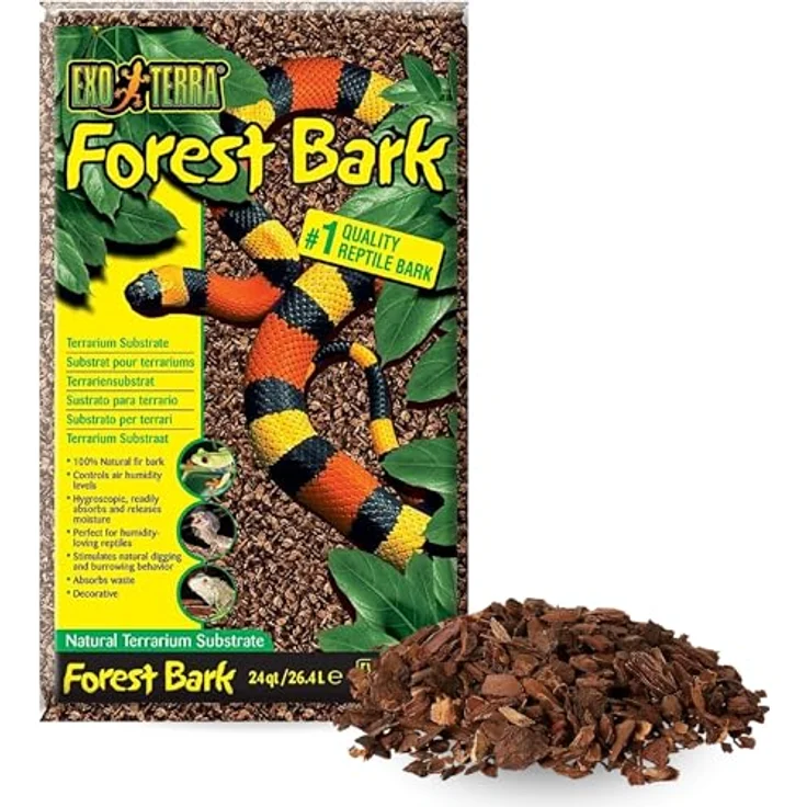 Exo Terra Terrarium Substrat Waldrinde, feuchtigkeitsbindend und dekorativ, ideal für Reptilien – Bild 1