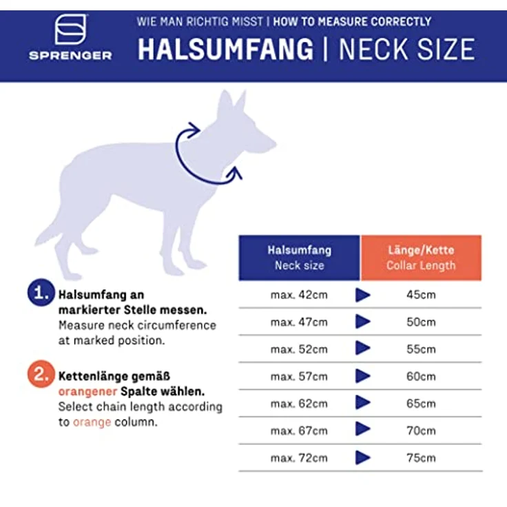 Herm Sprenger Hundehalskette mit Edelstahl Sprenger Haken, individuell einstellbar, 50 cm, hohe Langlebigkeit und Tragekomfort – Bild 3