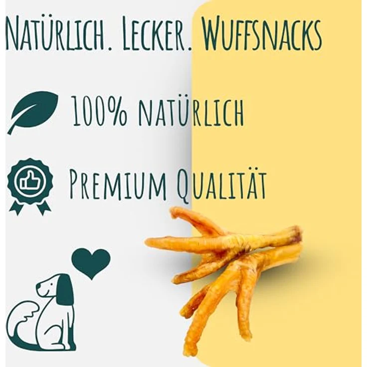 WuffSnacks Getrocknete Hühnerfüße für Hunde, 10 kg, 100% natürlich, Kauartikel für optimale Zahnpflege und wenig Fett – Bild 2