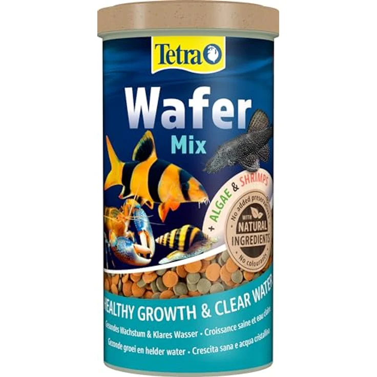 Tetra Wafer Mix, Fischfutter für Bodenfische und Krebse, nährstoffreiches Hauptfutter, 1 L Dose – Bild 1