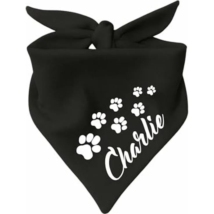 Kleiner Fratz Hunde Dreiecks Halstuch, schwarz, Größe 2 (68 cm), hochqualitativer Druck, waschbar bis 40 Grad