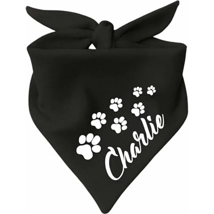 Kleiner Fratz Hunde Dreiecks Halstuch, schwarz, Größe 2 (68 cm), hochqualitativer Druck, waschbar bis 40 Grad – Bild 1