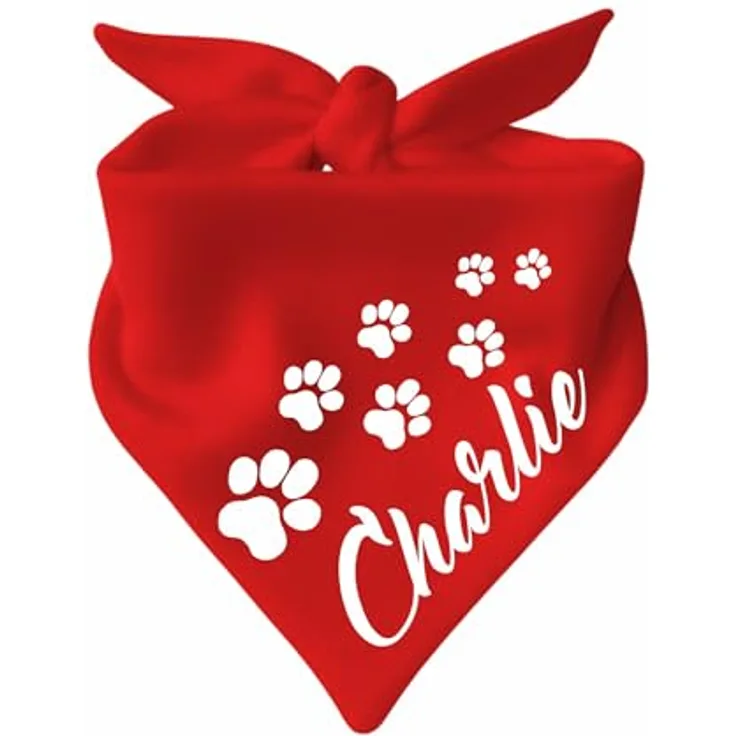 Kleiner Fratz Hunde Dreiecks Halstuch, personalisierbar mit Namen, rot, Größe 2 (68 cm)