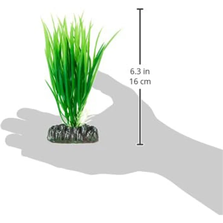 HOBBY Aquariendeko Cyperus, 16 cm künstliche Aquariumpflanze mit natürlicher Wasserbewegung und stabilem Halt – Bild 5