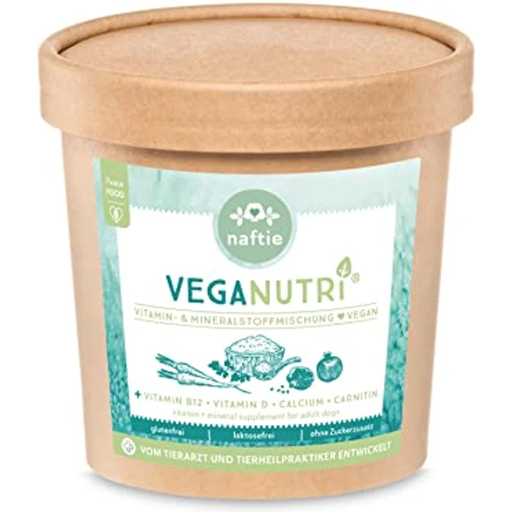 naftie VegaNutri Vitamin & Mineralien Mix für Hunde, veganes Futterzusatzpulver mit Multivitaminen & Mineralstoffen, 500g – Bild 1