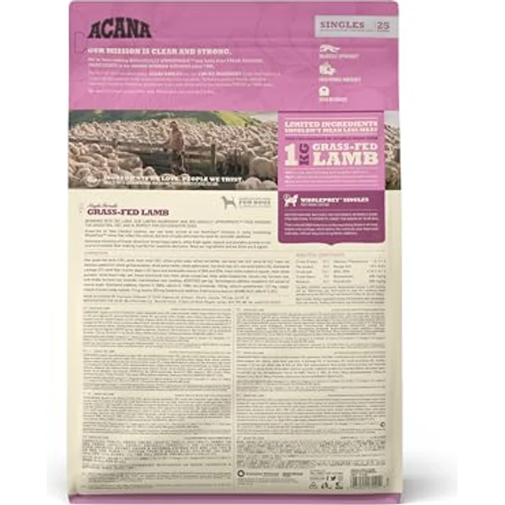 Acana Adult Grass-Fed Lamm, Hundefutter mit frischen Zutaten aus Alberta, 11,4kg – Bild 2