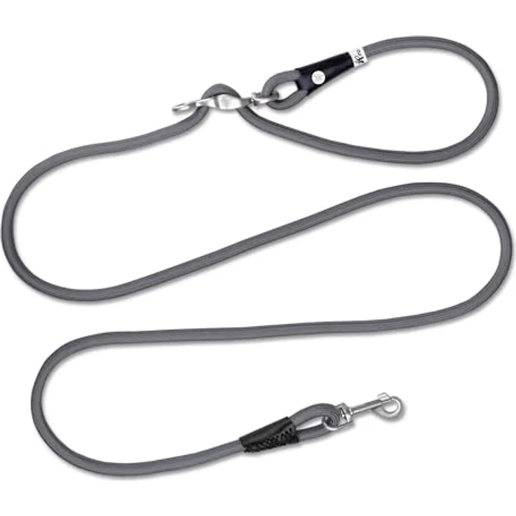 Curli Vario Comfort Leash, stufenlos verstellbare Hundeleine mit Shock-Absorbing Nylonseil, 2m, Größe S, Dark-Grey – Bild 1