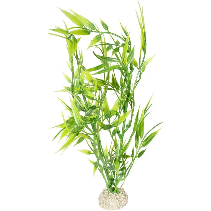 EBI Aqua Della Pflanze Bamboo M, Aquarium Dekoration aus flexiblem Kunststoff, grün, 27 cm hoch
