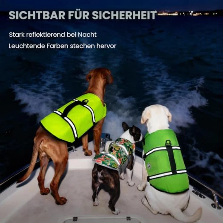 VIVAGLORY Hunde Schwimmweste Rip Stop, XS, Neongelb mit hohem Auftrieb und verstellbaren Trägern – Bild 4