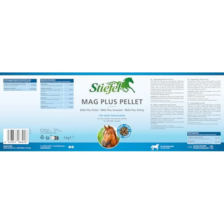 Stiefel MAG Plus für Pferde, hochdosiertes Magnesium mit Vitamin B12 & E, Pellets, 1kg - Unterstützung für unruhige Pferde in Belastungssituationen – Bild 3