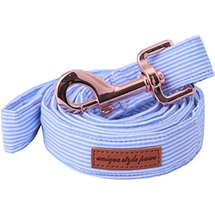 Unique Style Paws Hundehalsband mit Fliege, verstellbar, für kleine bis große Hunde und Katzen, aus hochwertiger Baumwolle, inkl. Leine – Bild 1