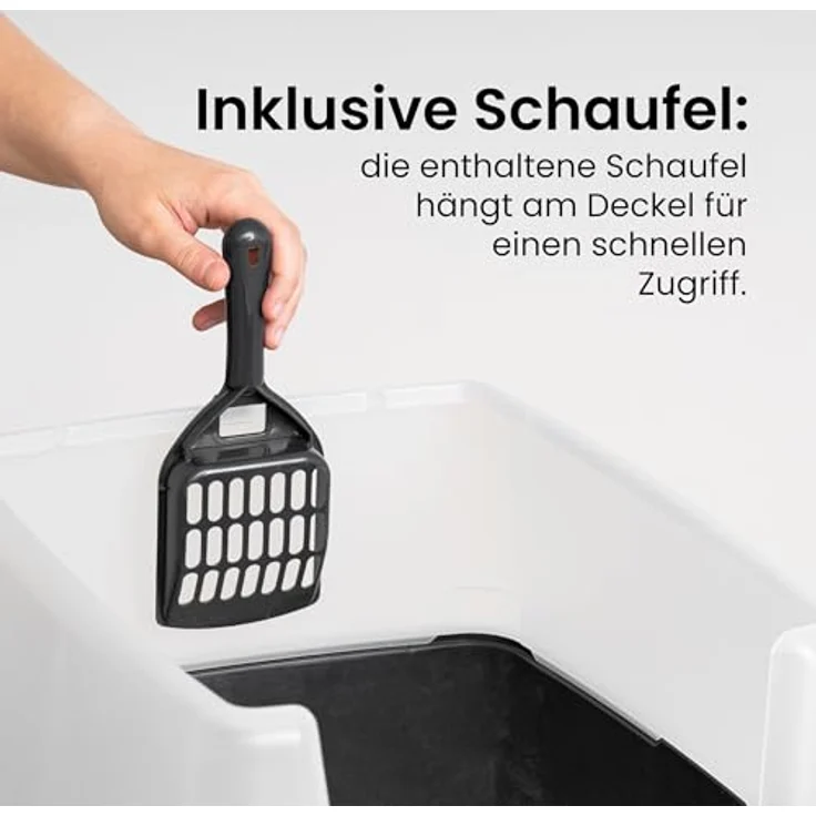 Iris Ohyama, Katzentoilette, Geschlossene Katzentoilette, Schaufel, B48.5 x T38 x H30 cm, CLH-12, Entenblau – Bild 5