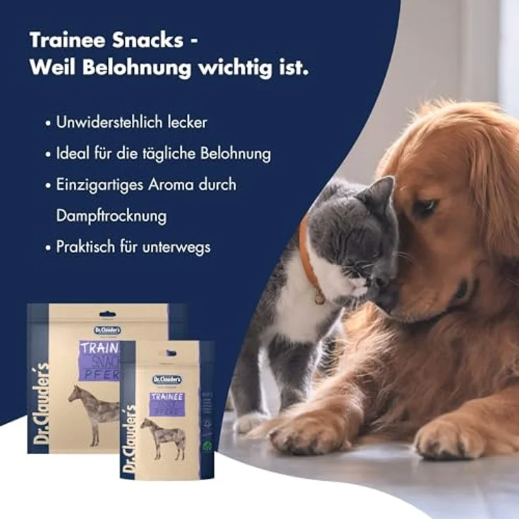 Dr.Clauder's Trainee Snack, Leicht verdauliche Hundesnacks aus 95% Pferdefleisch mit Inulin, 500g Frischebeutel – Bild 5