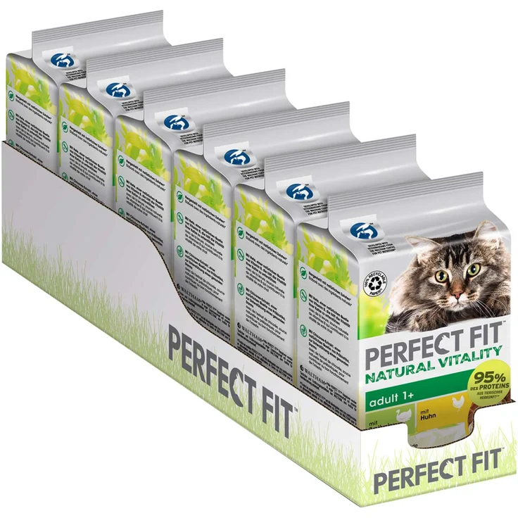 Perfect Fit Katze Natural Vitality Adult 1+ mit Truthahn und Huhn, fortschrittliches Nassfutter, 6x50g