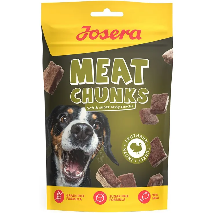Josera Meat Chunks Turkey, Geflügelfleischsnack in praktischen Häppchen, 70g
