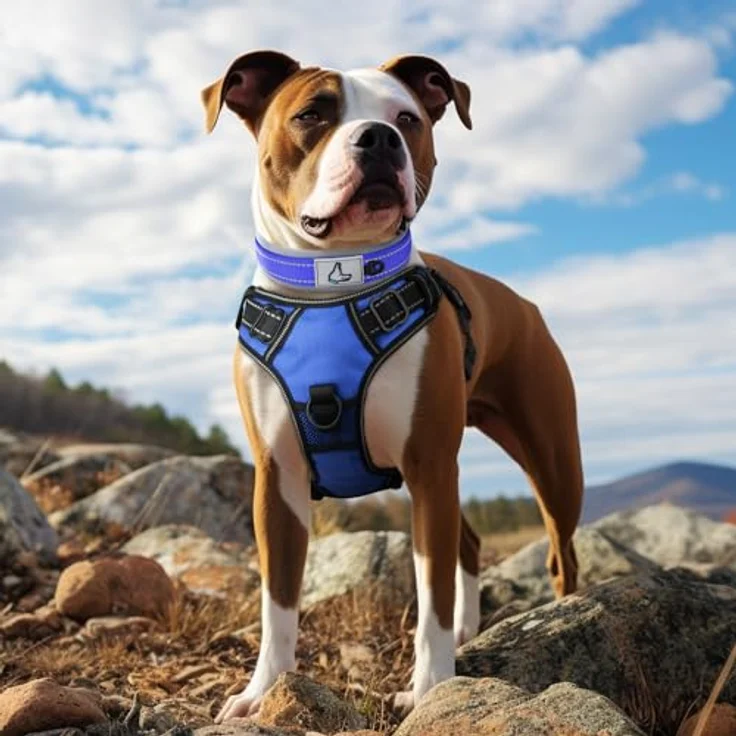 Joytale Neopren Hundehalsband, Gepolstert und Reflektierend für Mittelgroße Hunde, Breites Nylon, Königsblau – Bild 3