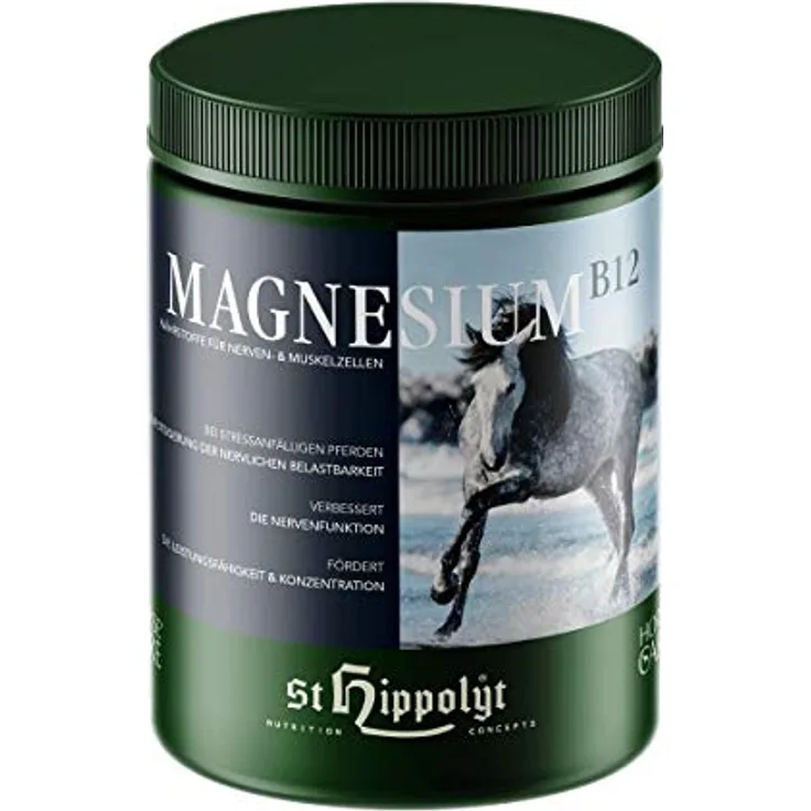 St. Hippolyt Magnesium B12, Pferdefutter zur Stresshormonhemmung und Unterstützung der Muskelkontraktion, 1 kg