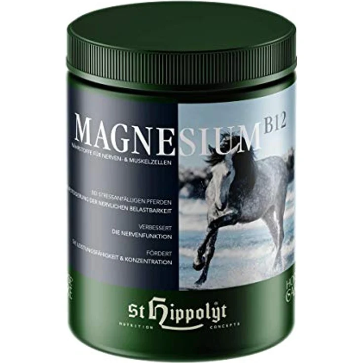 St. Hippolyt Magnesium B12, Pferdefutter zur Stresshormonhemmung und Unterstützung der Muskelkontraktion, 1 kg