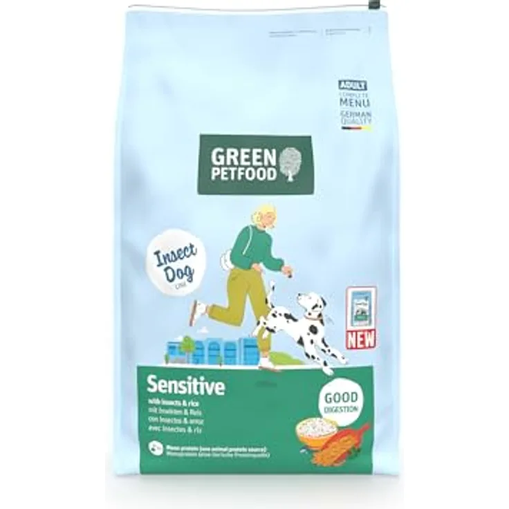 Green Petfood Sensitive Insects und Rice, 10 kg Trockenfutter für sensible Hunde mit Insektenprotein und Reis