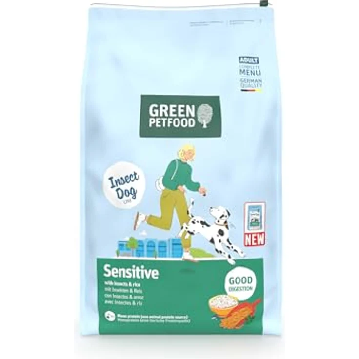 Green Petfood Sensitive Insects und Rice, 10 kg Trockenfutter für sensible Hunde mit Insektenprotein und Reis – Bild 1