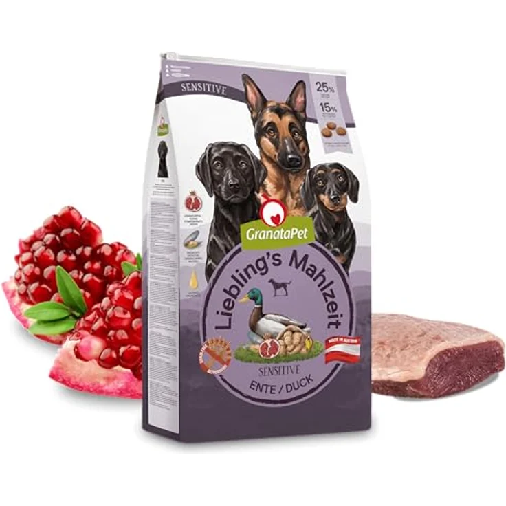 GranataPet Liebling's Mahlzeit Sensitive Ente, Hunde-Trockenfutter mit Vitaminen für Senioren und ausgewachsene Hunde, 10kg – Bild 2