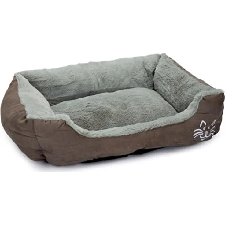 Beeztees Katzenbett Baboo L: 48 cm B: 37 cm H: 18 cm grau-hellgrau – Bild 2