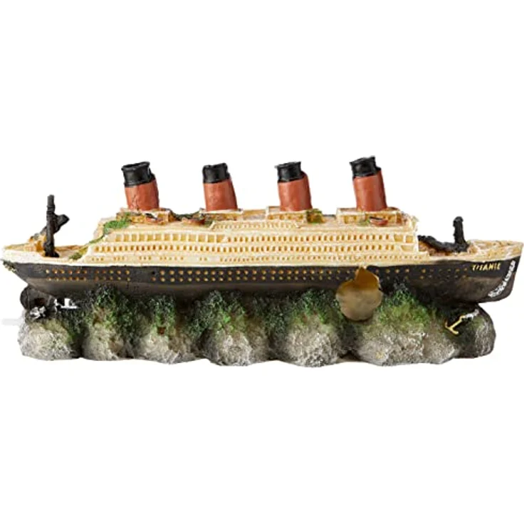 Europet-Bernina Aquariendeko Titanic Schiffswrack mit Ausströmer, 39 cm, ungiftig für Süß- und Meerwasseraquarien – Bild 3