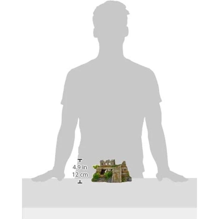 Nobby Aquariendeko Maya Ruine mit Pflanzen, detailgetreue Polyresin-Dekoration für Süß- und Meerwasseraquarien – Bild 6