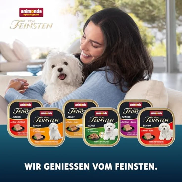 animonda Vom Feinsten Adult Feinschmecker Vielfalt, Hundenassfutter ohne Getreide, 22 x 150 g, feinstückige Pasteten mit verschiedenen Sorten für ausgewachsene Hunde – Bild 4