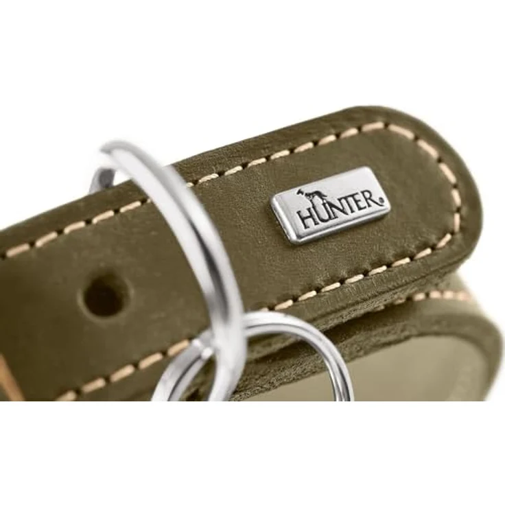 HUNTER Windhundhalsband Aalborg Cognac, Robustes Softleder, Kehlkopfschonend, Druckverteilendes Design, Größe 37, Made in Germany – Bild 3