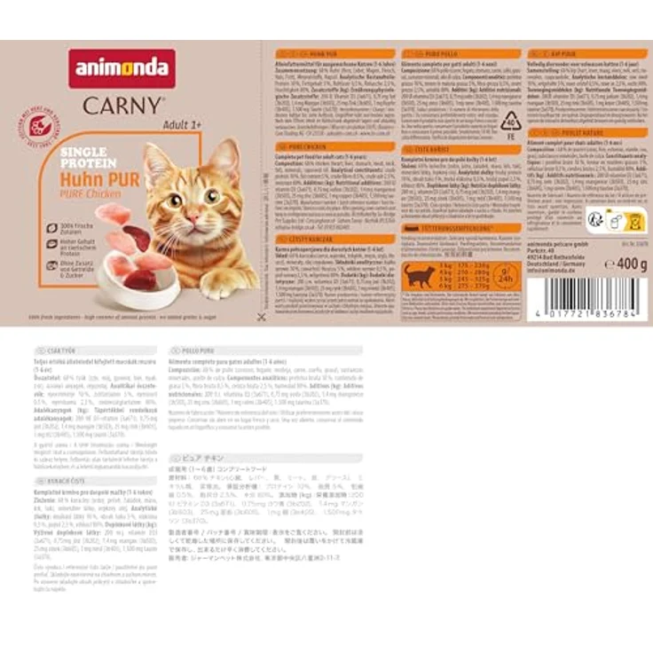 animonda Carny Katzen Nassfutter Single Protein Mix Pur (6 x 400g), hochwertiges Futter mit einer Proteinquelle für ausgewachsene Katzen – Bild 9