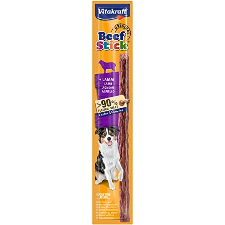 Vitakraft Hundesnacks Beef-Sticks Lamm, 12g, ohne Zucker und Fleischmehle, hohe Fressakzeptanz – Bild 1
