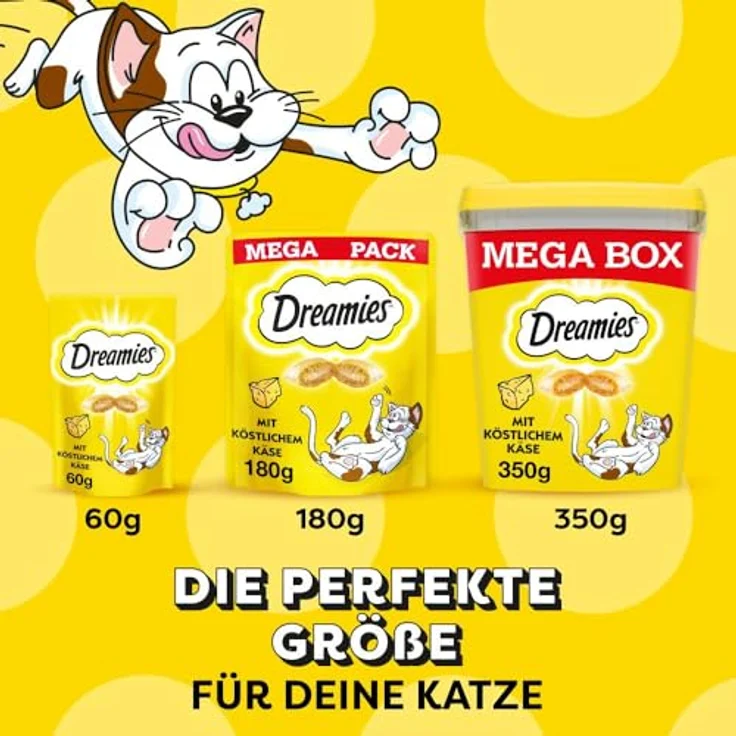 Dreamies Katzensnack mit Käse, 6x60g, ohne künstliche Aromastoffe für Katzen aller Lebensphasen – Bild 10