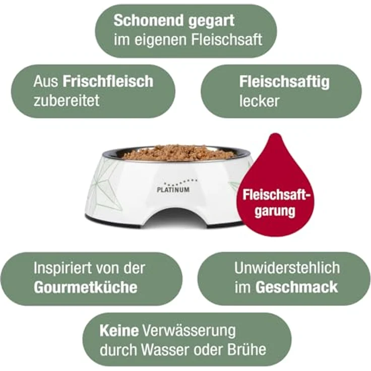 PLATINUM Hundenahrung Menu Adult Chicken, Hundenassfutter mit Fleischsaftgarung, 12 x 375 g, nährstoffreich und besonders schmackhaft für kleine und große Hunde, BPA-frei, in DE geprüft – Bild 3