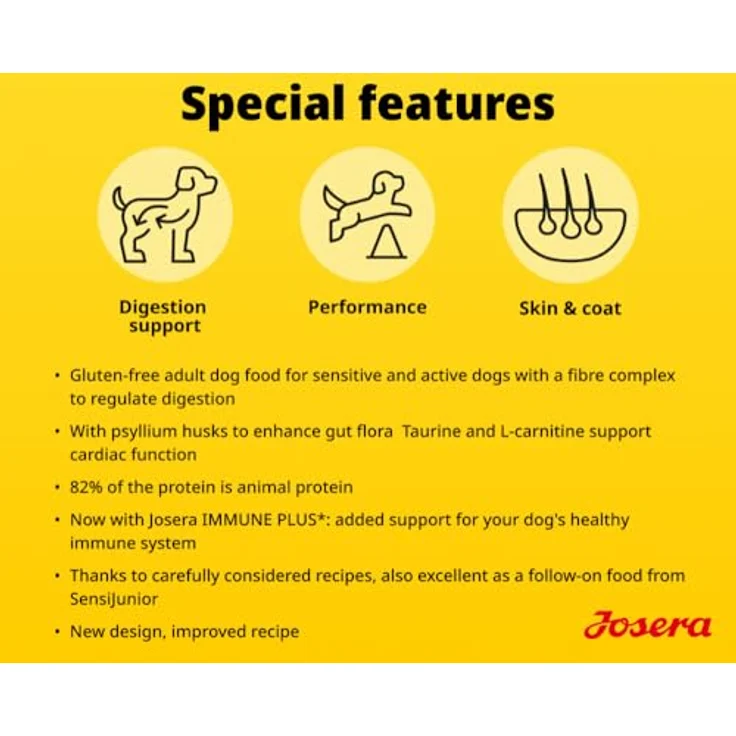 Josera Adult SensiAdult, glutenfreies Trockenfutter für empfindliche Hunde, 12,5kg mit IMMUNE PLUS – Bild 4