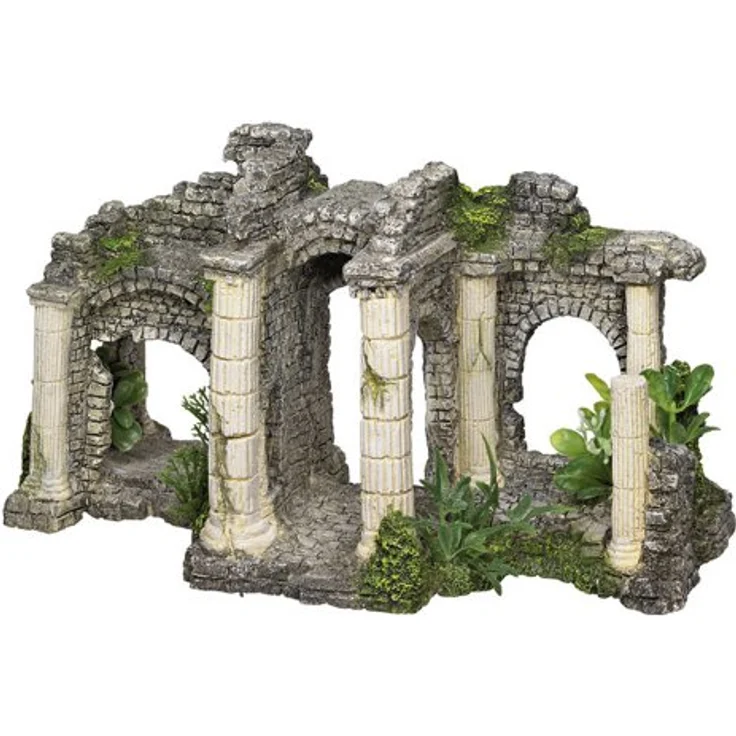 Nobby Aqua Ornaments HADRIANS TOR, Detailgetreue Aquarium-Dekoration aus ungiftigem Polyresin mit Pflanzen, geeignet für Süß- und Meerwasseraquarien – Bild 2