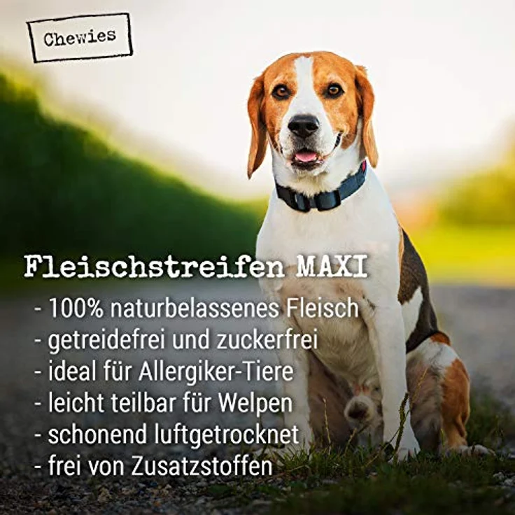 Chewies Fleischstreifen MAXI, Hundeleckerli aus 100% Entenfleisch, 150 g, luftgetrocknete Kaustreifen, zuckerfrei & getreidefrei, hergestellt in Deutschland – Bild 3