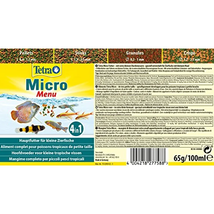 Tetra Micro Menü, Fischfutter 100ml mit hochwertigen Nährstoffen und ausgewogener Rezeptur für kleine Zierfische und Cichliden – Bild 2