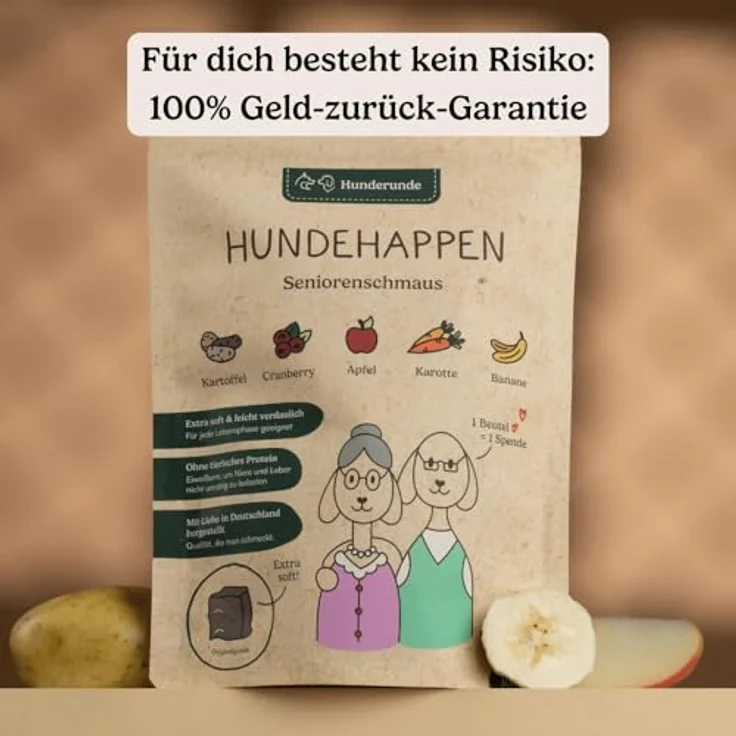 Hunderunde Seniorenschmaus Vorteilspack 6x100g – vegane Hundeleckerli für Senioren mit Kartoffel, Cranberry & Banane – leicht verdaulich, weich & getreidefrei – Bild 4