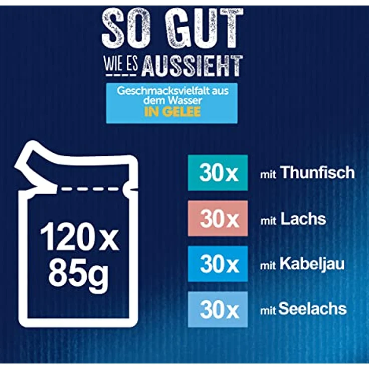FELIX Geschmacksvielfalt Wasser, Katzen-Nassfutter in Gelee, 120x85 g – Bild 5