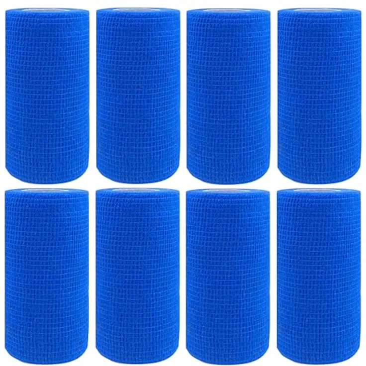 NELLHOMY 8 Rollen Selbstklebender Verband, 10cm x 4,5m Elastische Kohäsive Bandage für Sport und Haustiere, Atmungsaktiv und Wasserdicht – Bild 1