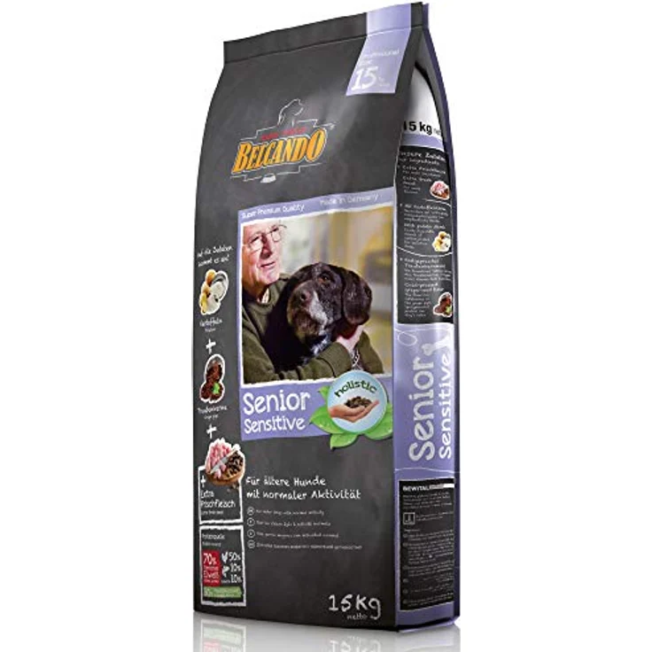 Belcando Senior Sensitive, Hundefutter für ältere & empfindliche Hunde, 15 kg Trockenfutter, alle Rassen, mit 30% frischem Geflügel, aktiver Zellschutz