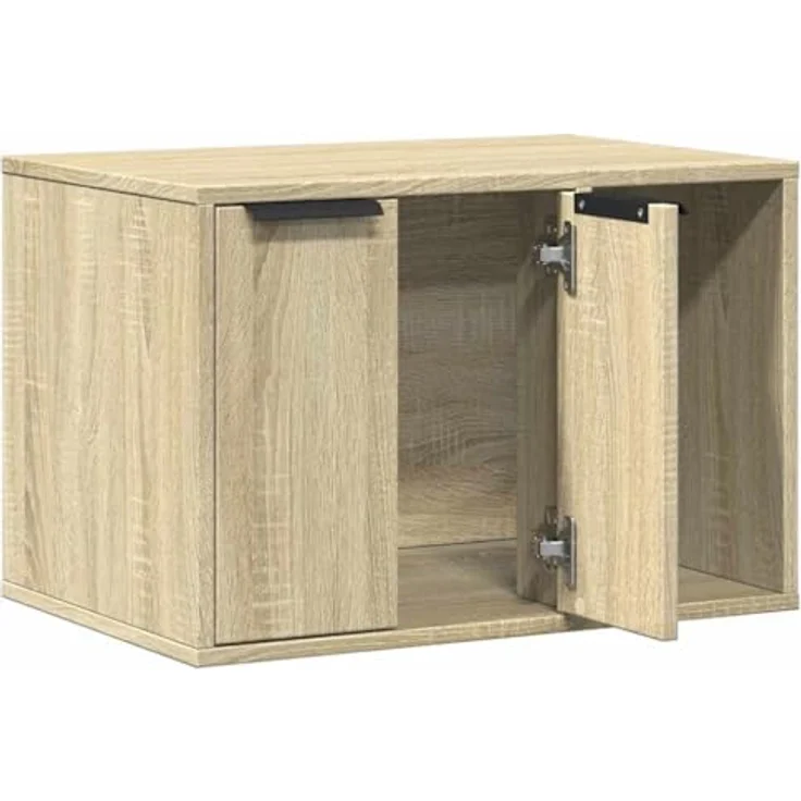 vidaXL Katzentoilette Sonoma Eiche 60x40x40 cm Holzwerkstoff, Cat Litter Box mit verstecktem Design und vielseitiger Nutzungsfunktion – Bild 7