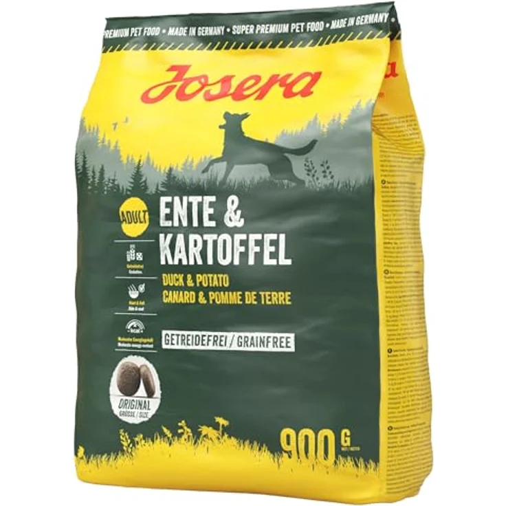 Josera Ente und Kartoffel, getreidefreies Trockenfutter für Hunde, 900 g – Bild 1