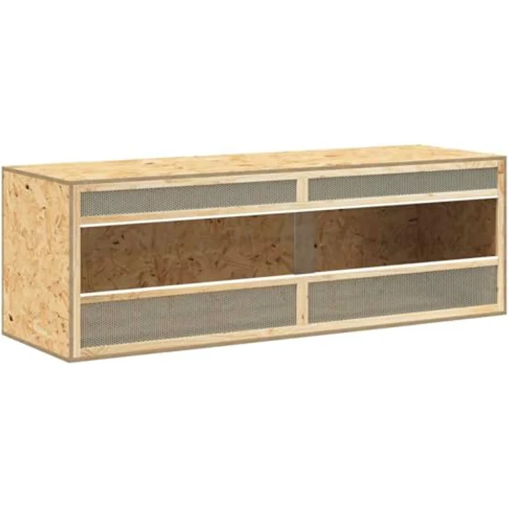 vidaXL Terrarium Holzwerkstoff 144x46x48 cm, Glasterrarium mit hochwertigen Materialien und guter Luftzirkulation, Reptilien-Habitat – Bild 1