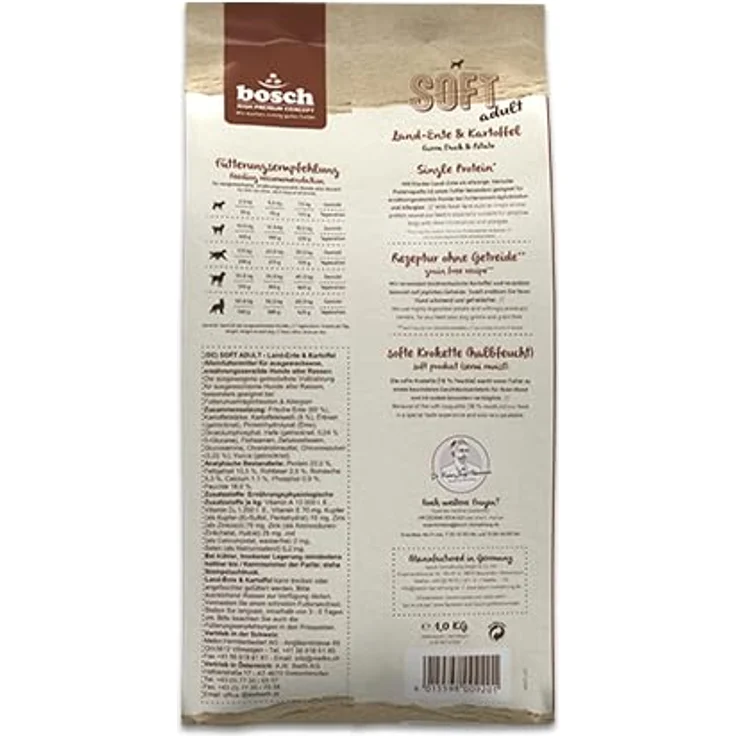 Bosch SOFT Hunde-Trockenfutter Land-Ente und Kartoffel, proteinreiches Futter für ausgewachsene Hunde, 2x12,5kg – Bild 2